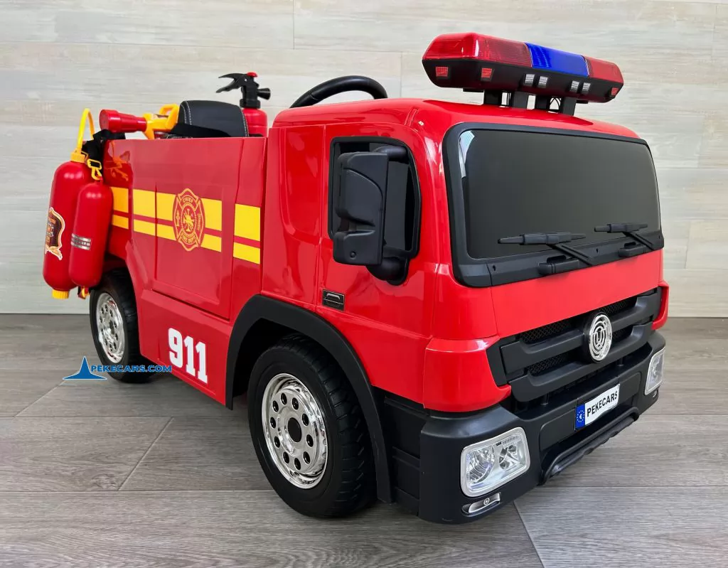 Camion de bomberos infantil de 1 plaza Rojo frontal izquierda