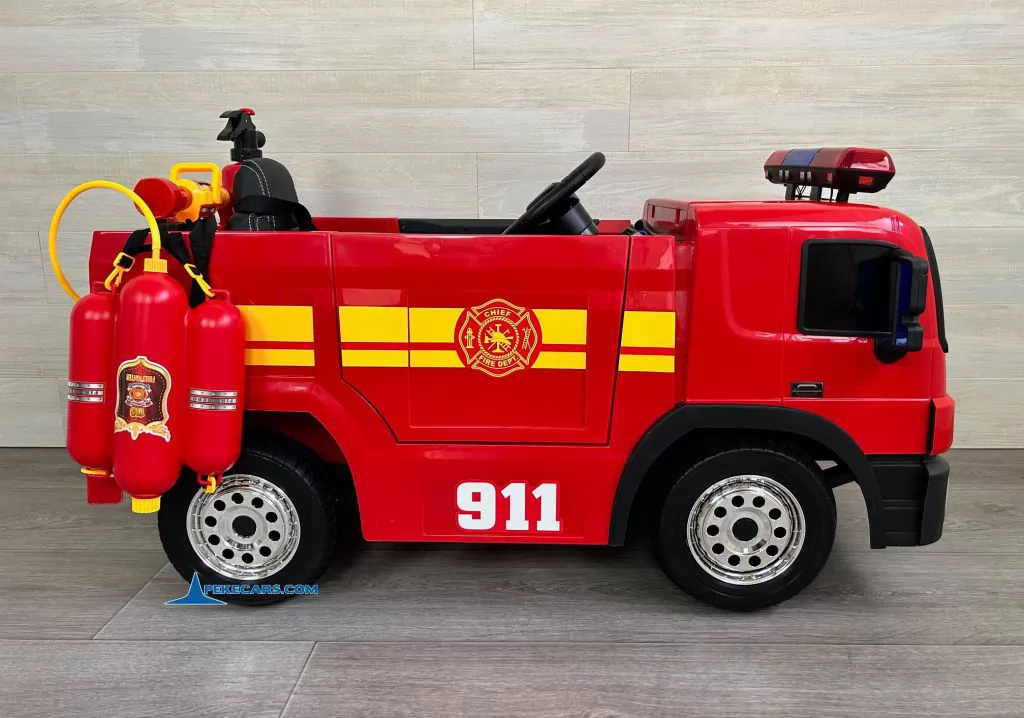 Camion de bomberos infantil de 1 plaza Rojo lado izquierdo