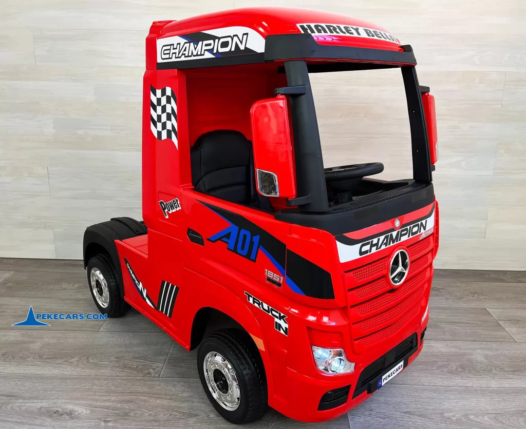 coche electrico niños camion mercedes actros rojo
