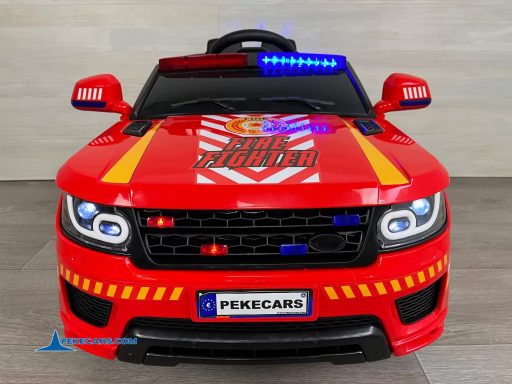 coches electricos niños bomberos rojo vista frontal