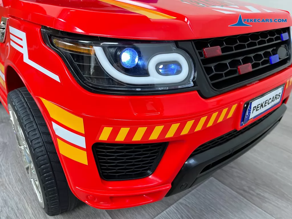 bomberos rojo coche electrico niños luces frontales