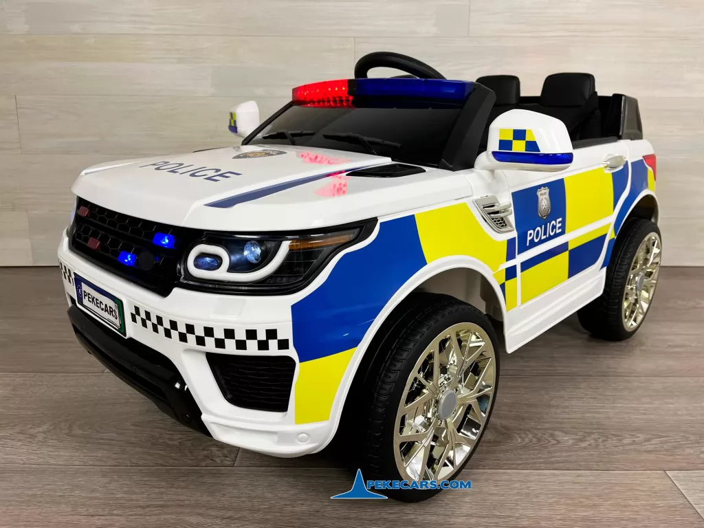 coche electrico niños policia blanco lado derecho