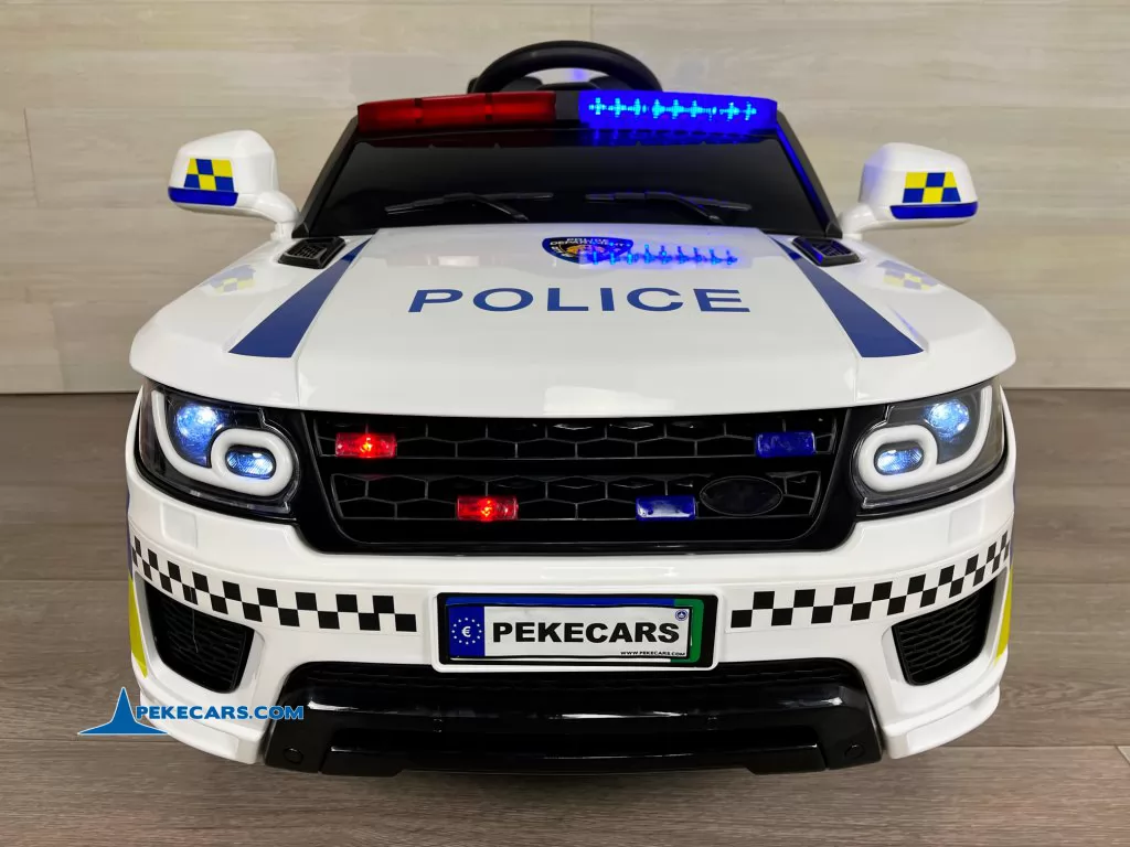 coches electricos niños policia blanco frontal
