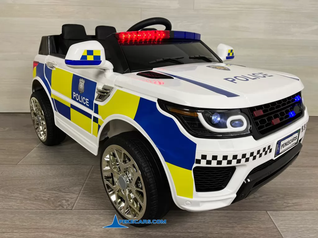 coches para niños policia blanco lado izquierdo