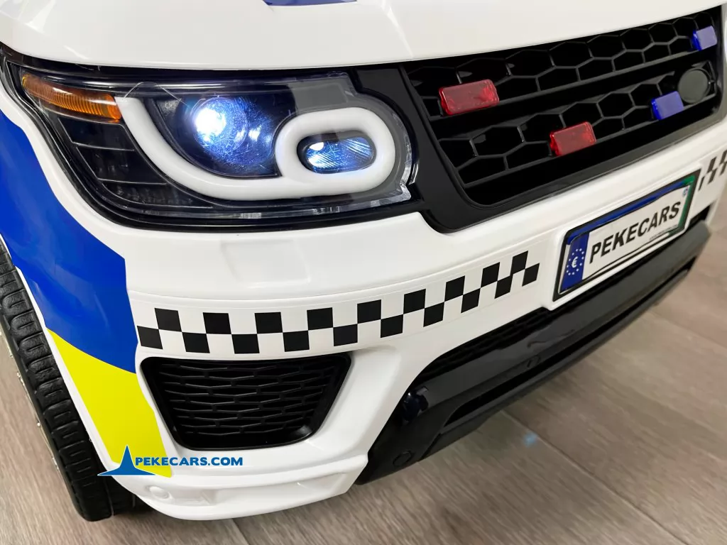 policia blanco coches para niños luces frontales