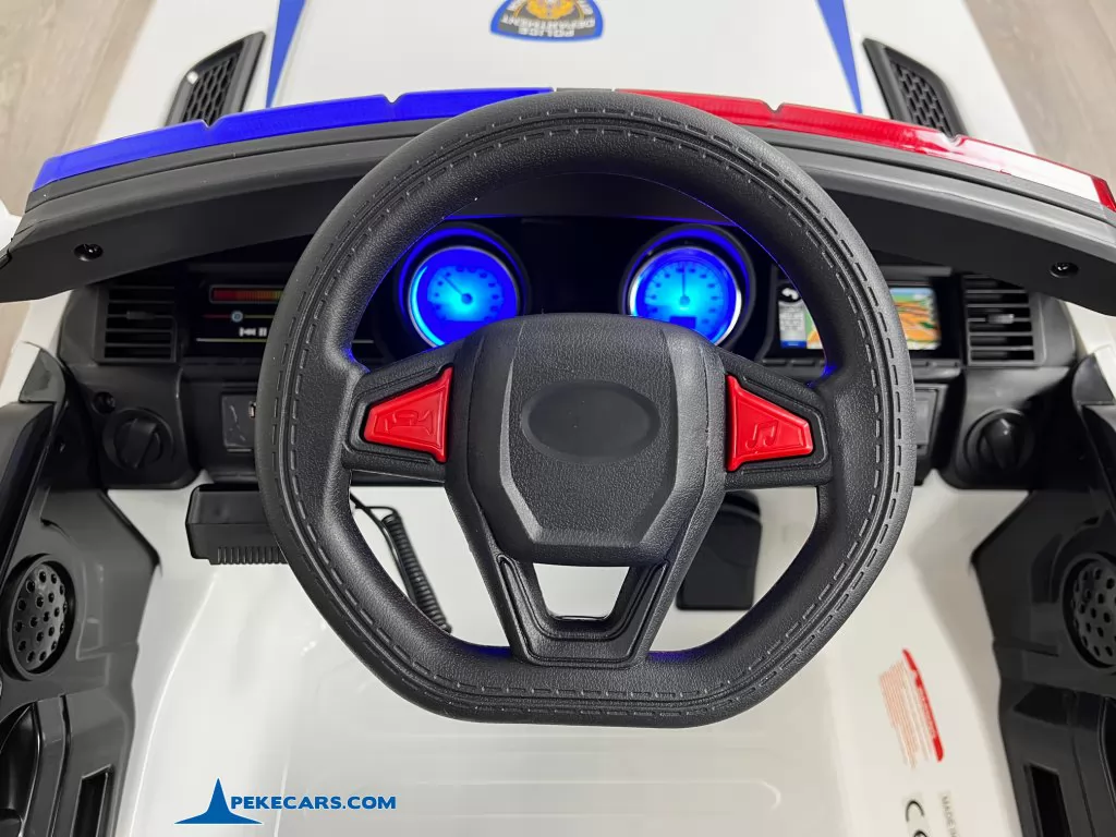 policia blanco coches para niños volante