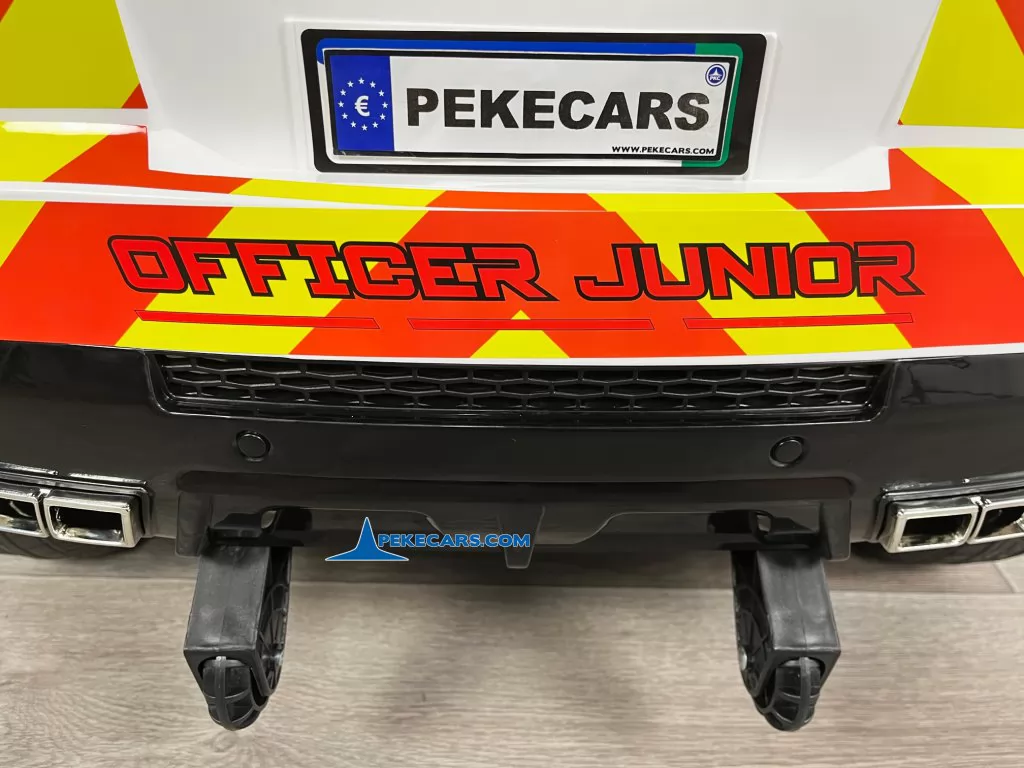 policia blanco coches para niños vista enganche atras