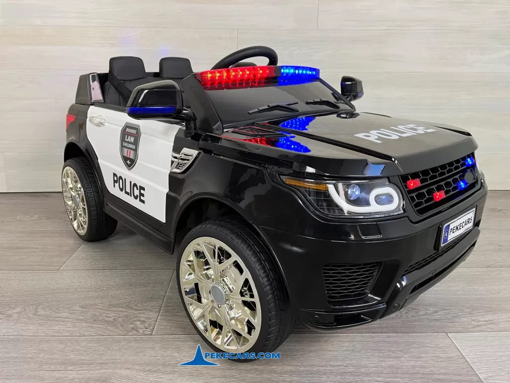 coches para niños policia negro vista derecha