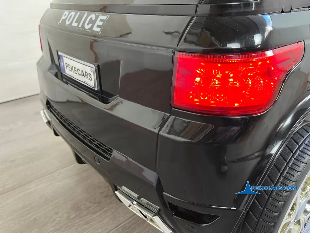 policia negro coches electricos para niños luces traseras