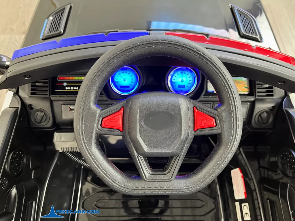 policia negro coches electricos para niños volante