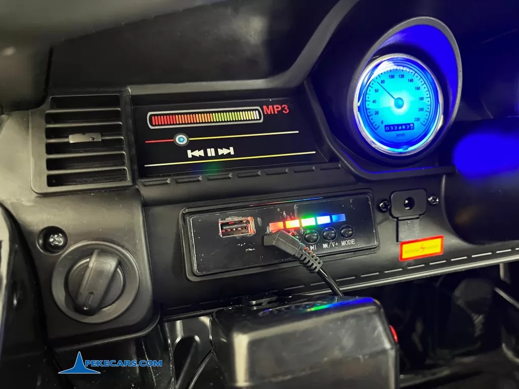 policia negro coches electricos para niños panel de control
