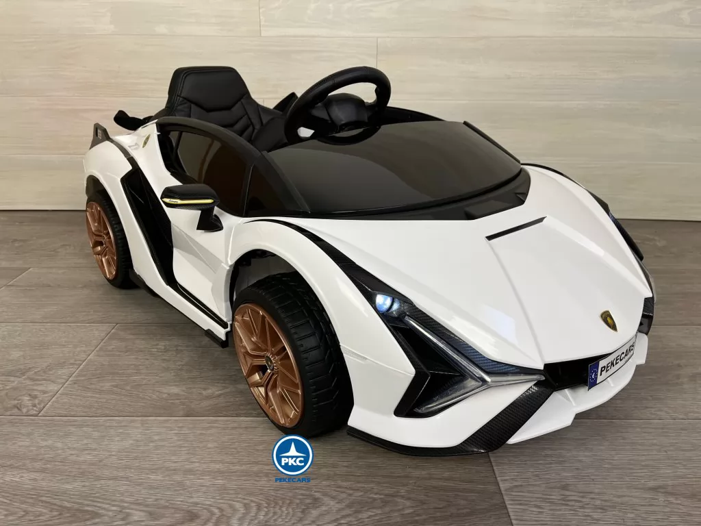coche bateria niño Lamborghini Sian Blanco 12V