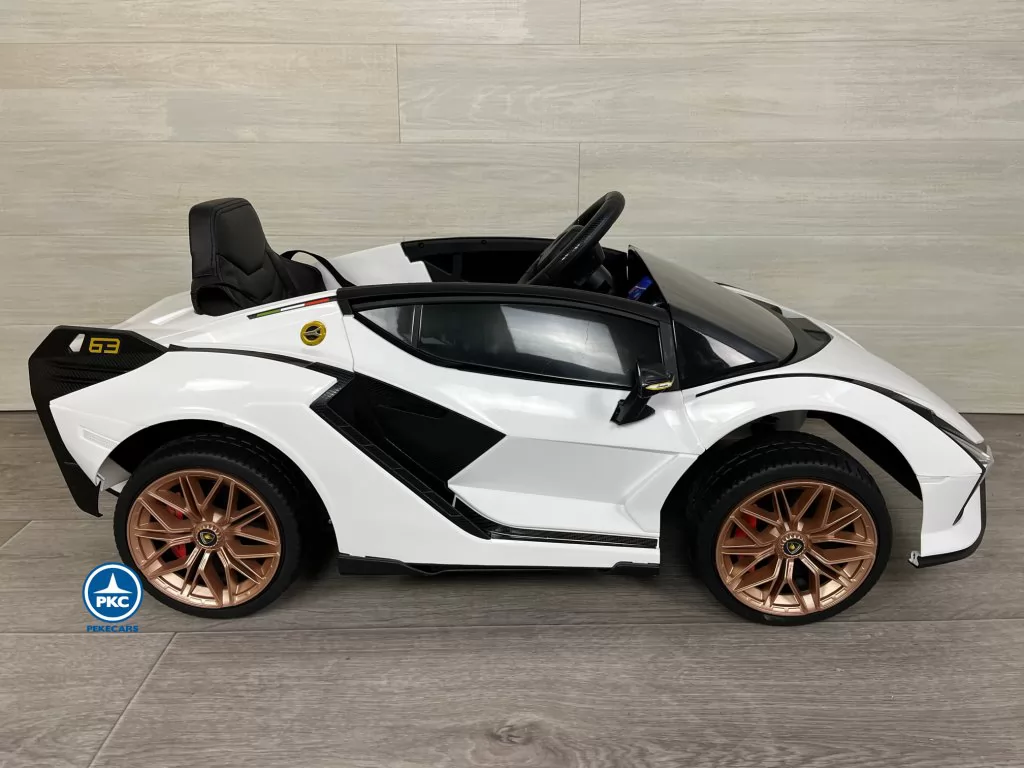 coche niño bateria Lamborghini Sian Blanco 12V