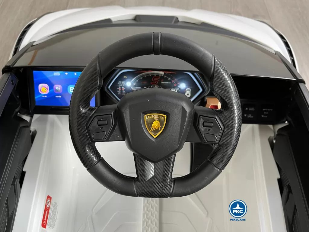 coche electrico bebe 1 año Lamborghini Sian Blanco 12V