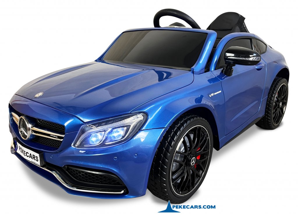 Coche electrico para niños Mercedes C63 Azul Metalizado vista principal