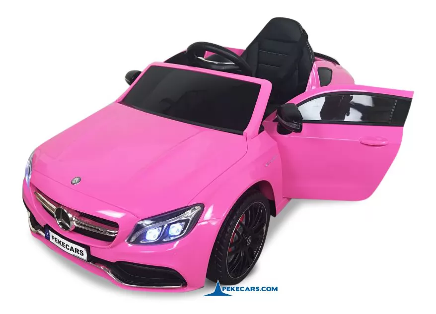 Coche eléctrico para niños Mercedes C63 Rosa vista principal