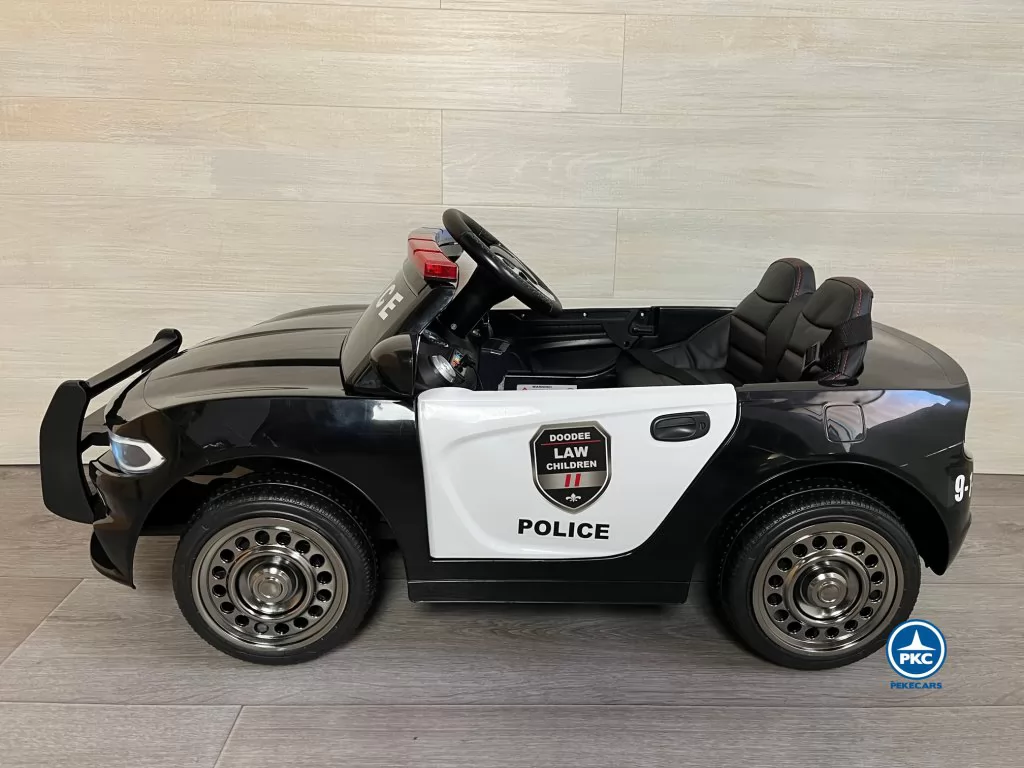 coche electrico para niños de policia negro