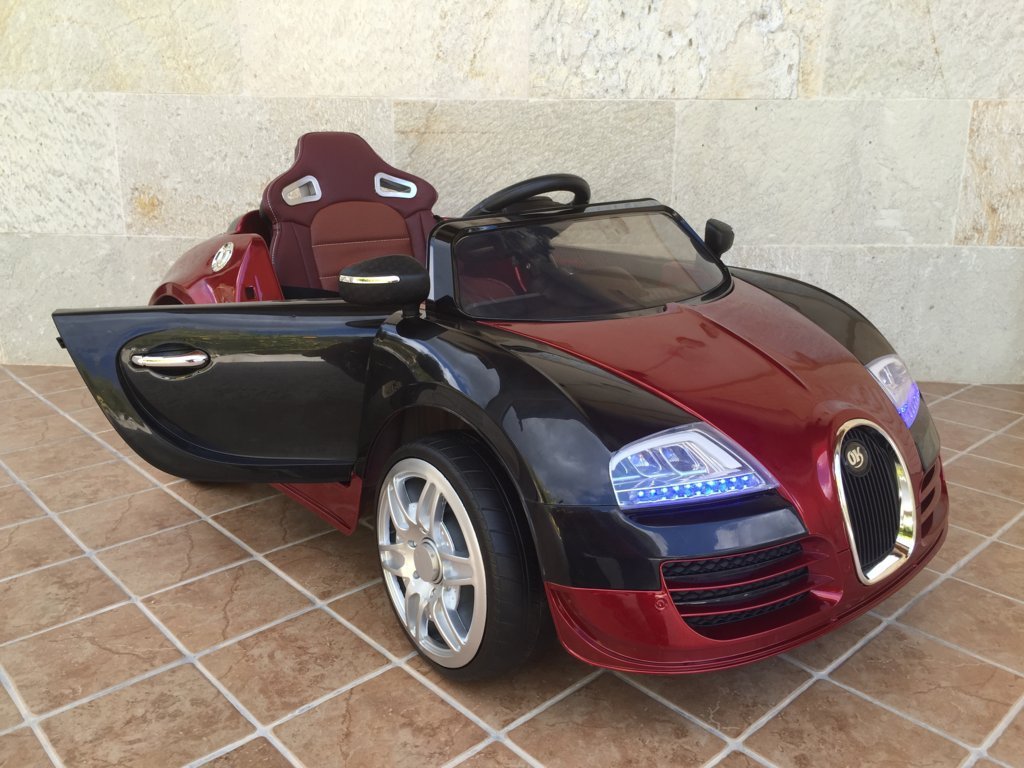 Coche electrico Infantil Bugatti Veyron Style Burdeos Metalizado con apertura de puertas