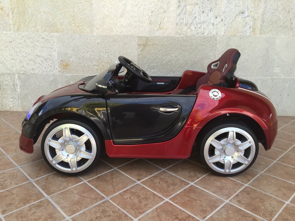 Coche electrico Infantil Bugatti Veyron Style Burdeos Metalizado vista lateral