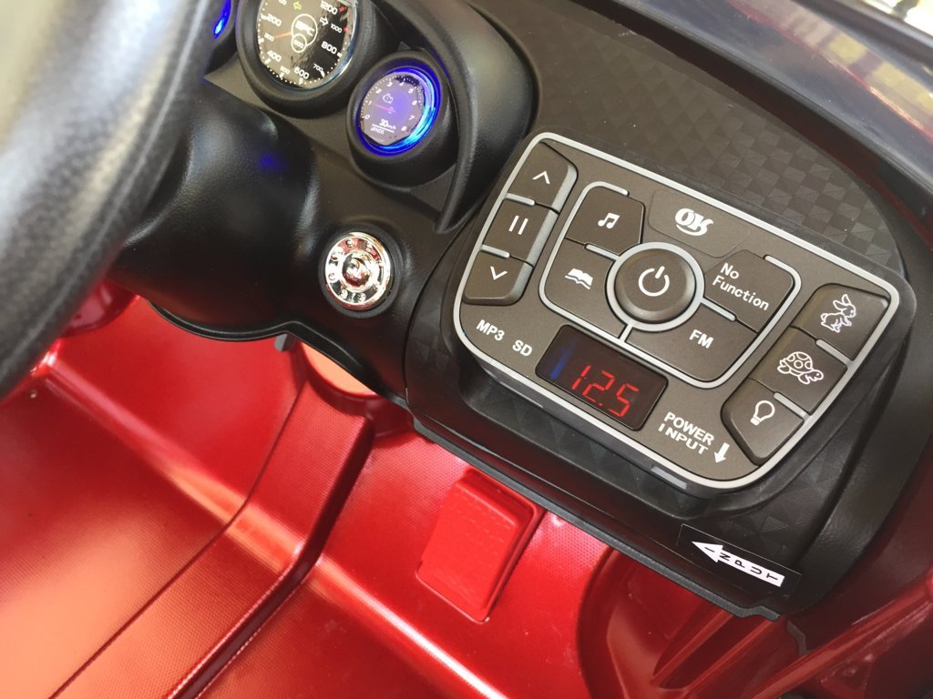 Coche electrico Infantil Bugatti Veyron Style Burdeos Metalizado nuevo dashboard con radio FM