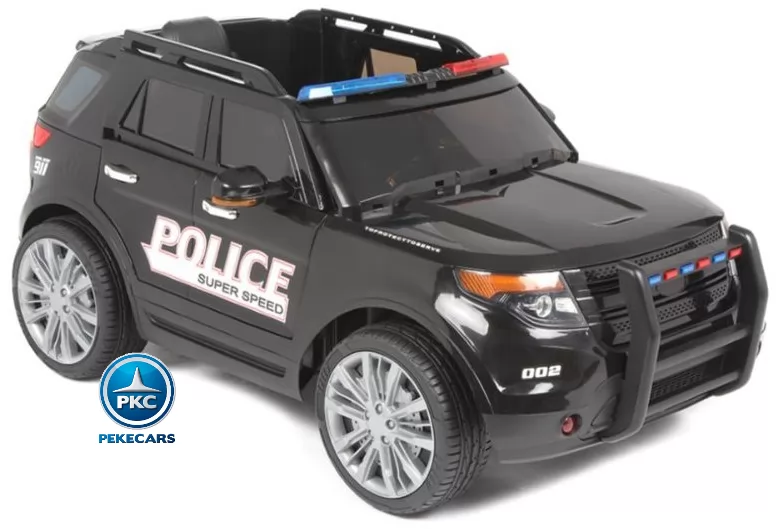 Coche electrico de policia para niños Negro arriba