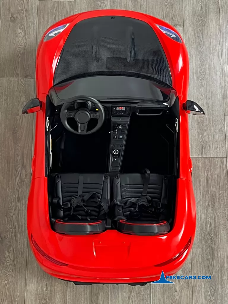 deportivo pekecars xl 48v rojo negro coches electricos para niñosvista arriba