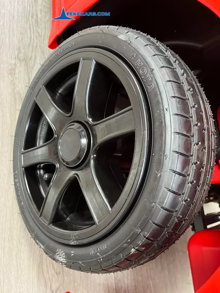 deportivo pekecars xl 48v rojo negro coches para niños rueda