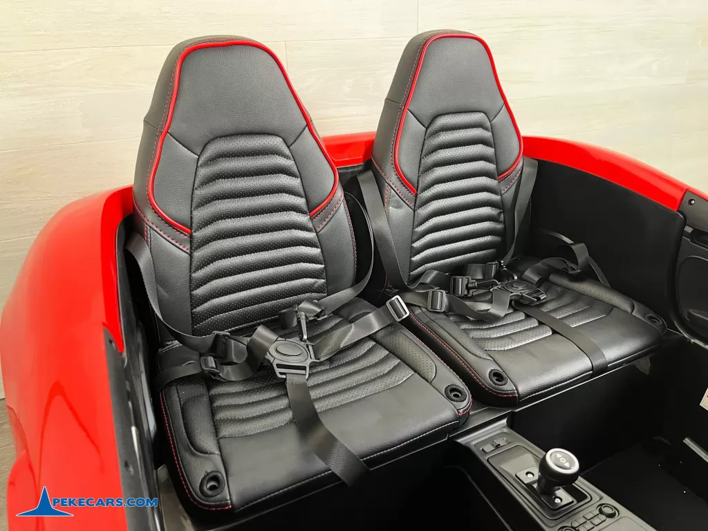 coche electrico niños deportivo pekecars xl 48v rojo negro asientos