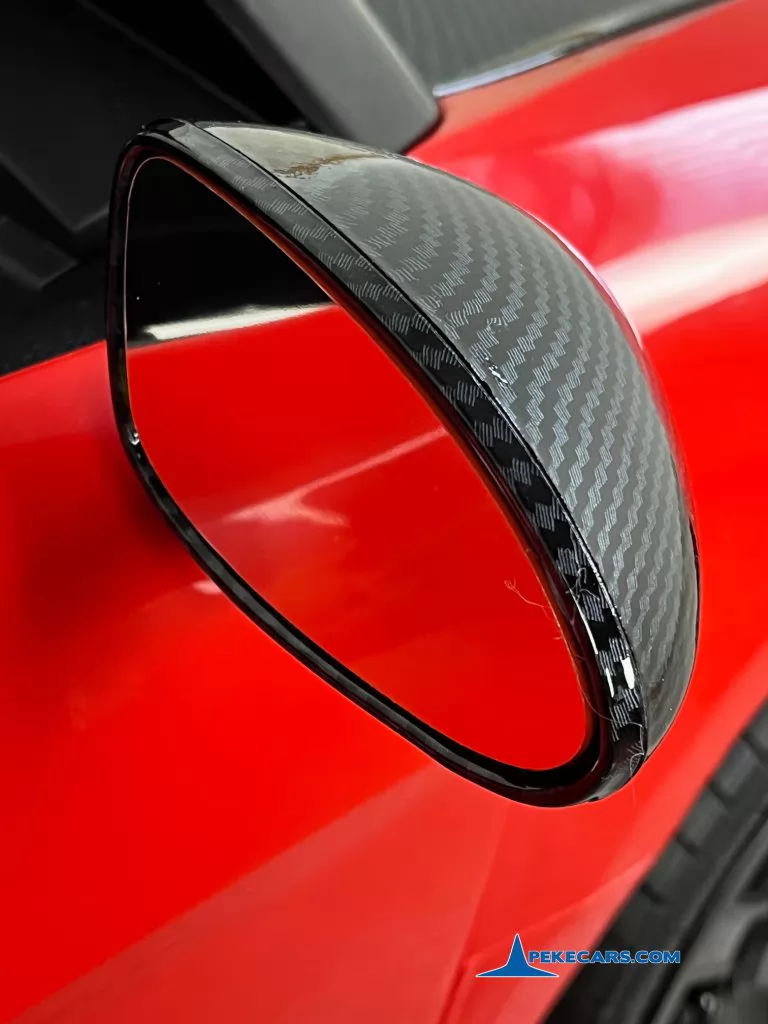 deportivo pekecars xl 48v rojo negro coches electricos para niños espejo retrovisor