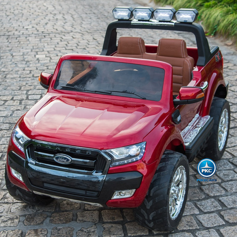 Todoterreno electrico para niños Ford Ranger MP4 Rojo Metalizado vista frontal