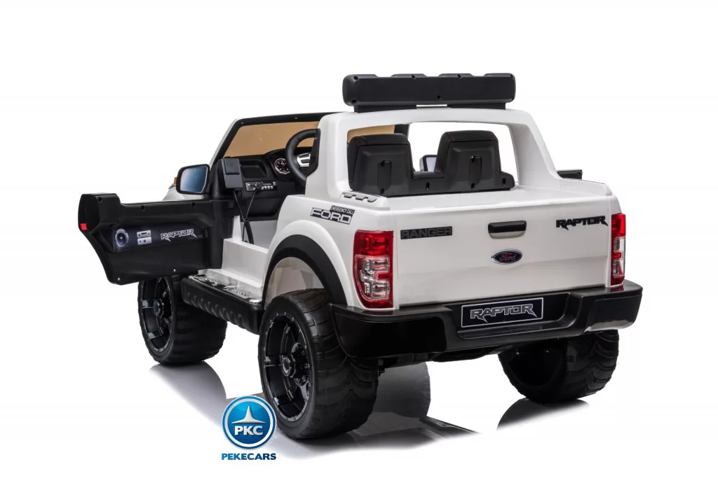 Todoterreno electrico infantil Ford Ranger MP4 Blanco megafono
