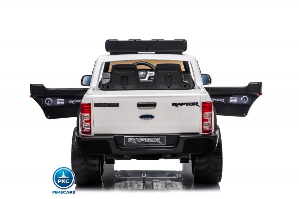 Todoterreno electrico infantil Ford Ranger MP4 Blanco parte trasera