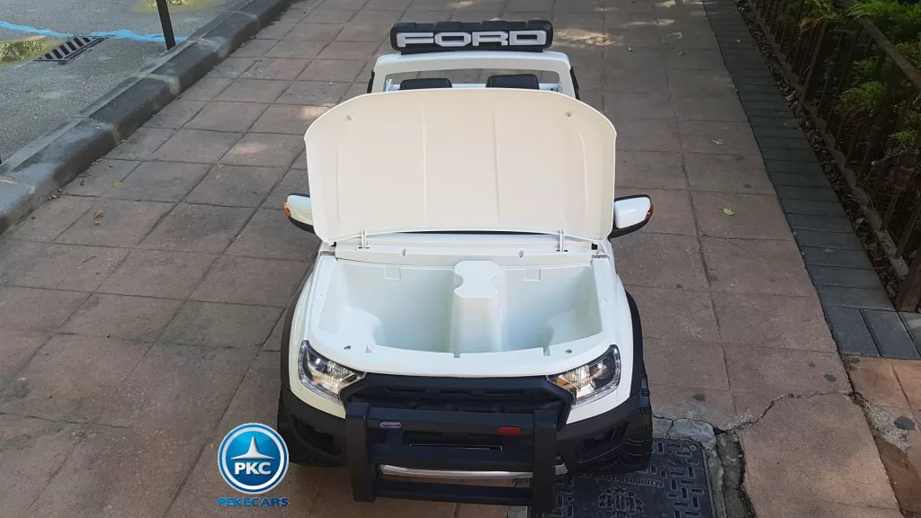 Todoterreno electrico infantil Ford Ranger MP4 Blanco Maletero delantero