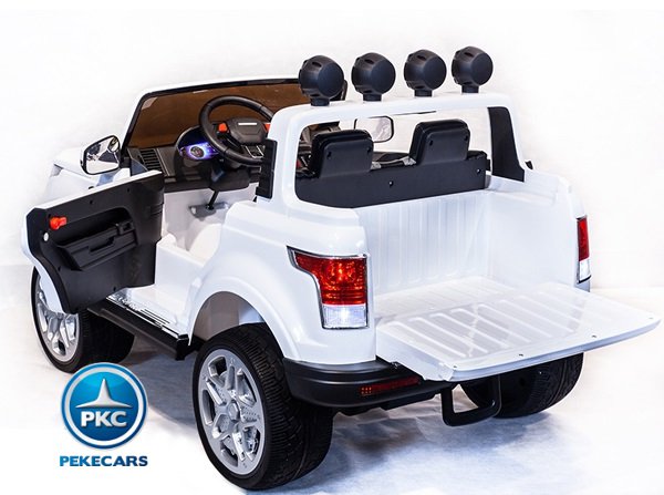 Coche electrico para niños Jeep Happer MP4 Blanco con apertura de puertas