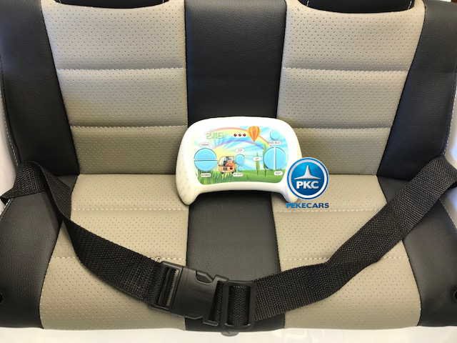 Coche electrico infantil Jeep Happer MP4 Blanco asiento acolchado en piel