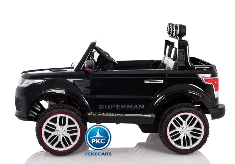 Coche electrico infantil Jeep Happer MP4 Negro + Bateria Extra pestillos de seguridad