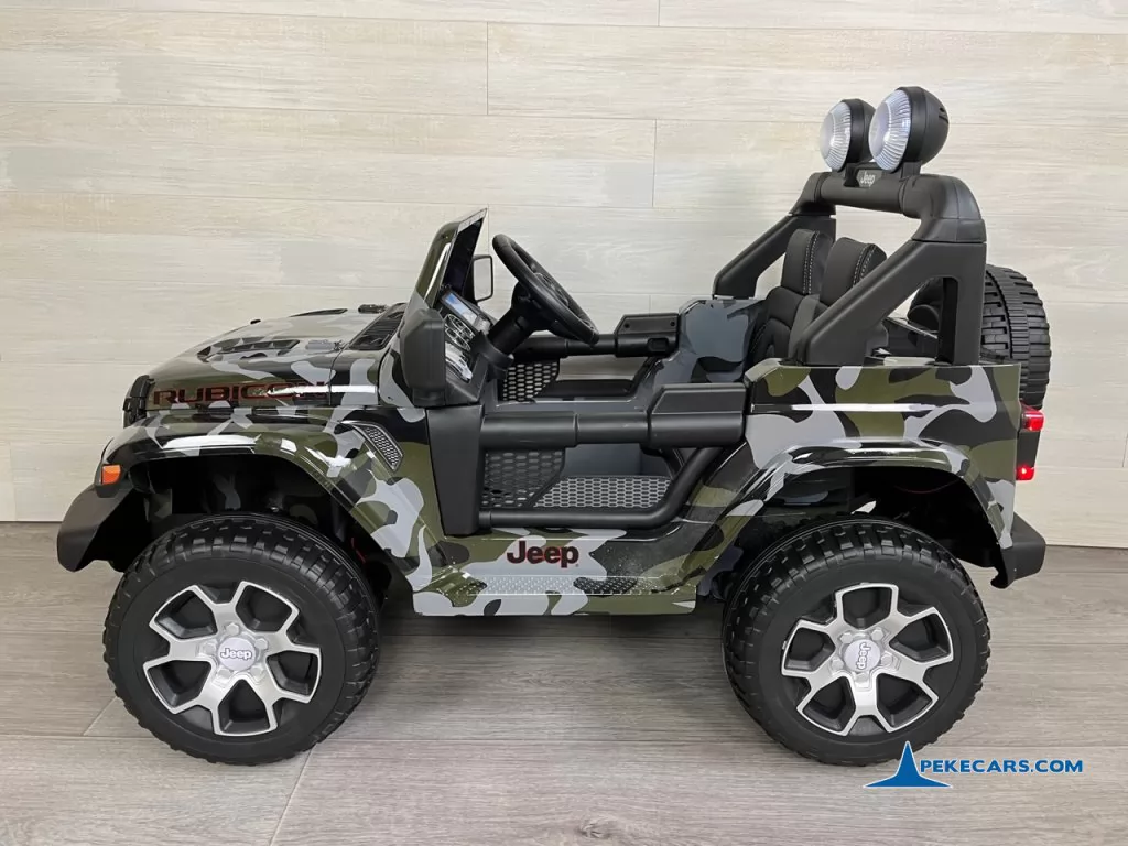 coche electrico para niños Jeep wrangler Rubicon 12V Verde Camuflaje