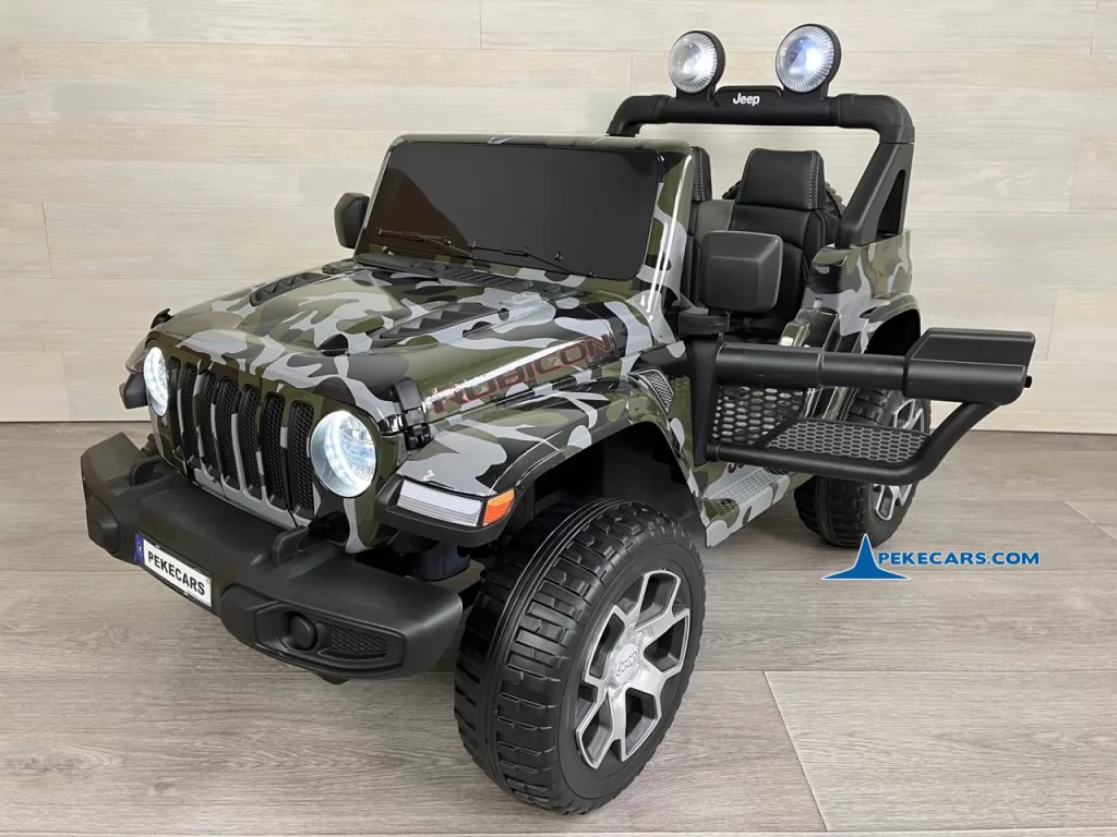 coche para niños Jeep wrangler Rubicon 12V Verde Camuflaje