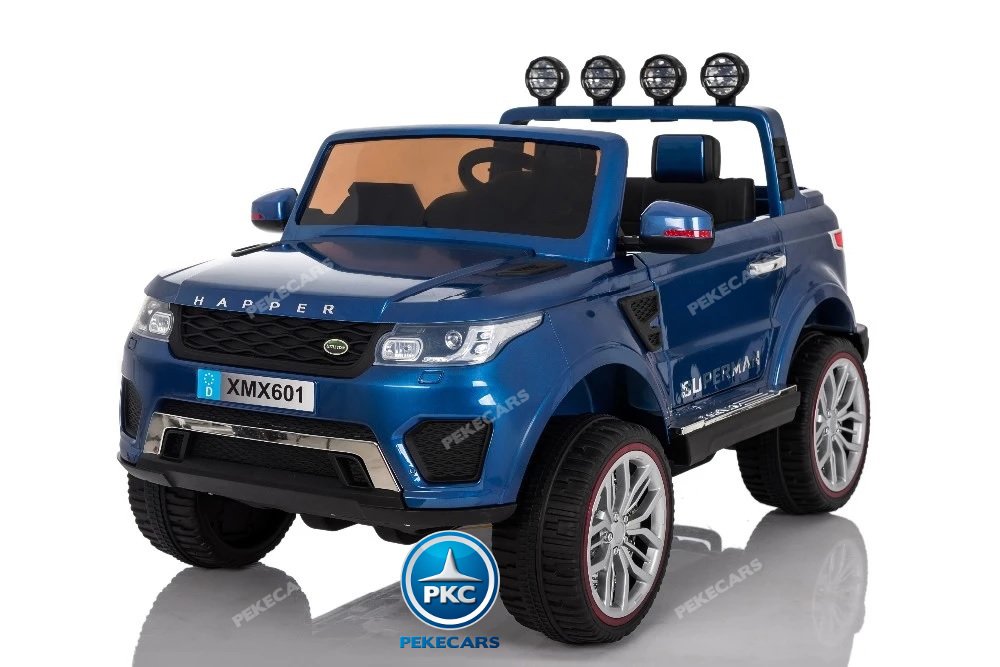 Coche electrico infantil Jeep Happer MP4 Azul Metalizado