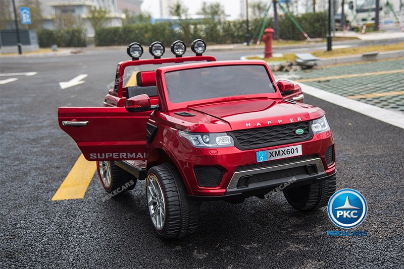 Coche electrico infantil Jeep Happer MP4 Rojo Metalizado con apertura de puertas