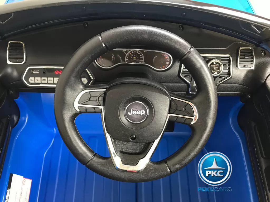 JEEP para niños Grand Cherokee 12V azul metalizado volante