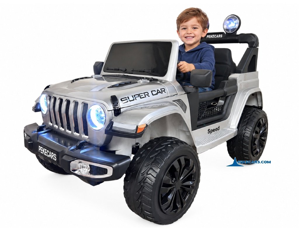 Jeep Wrangler Rubicon Style 12V 2.4G Plata Metalizado para niños