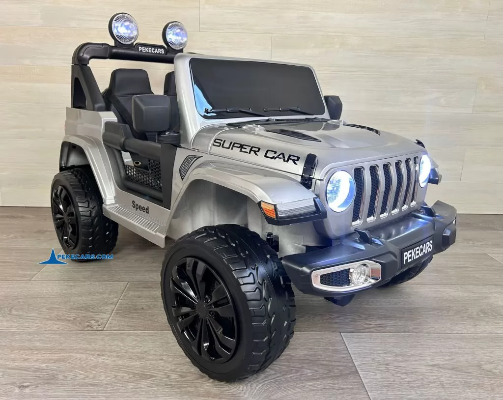 Jeep Wrangler Rubicon Style 12V 2.4G Plata Metalizado vista lado izquierdo