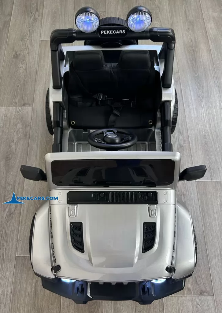 Jeep Wrangler Rubicon Style 12V 2.4G Plata Metalizado vista arriba