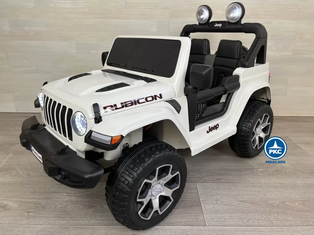 Jeep wrangler Rubicon 12V Blanco perspectiva