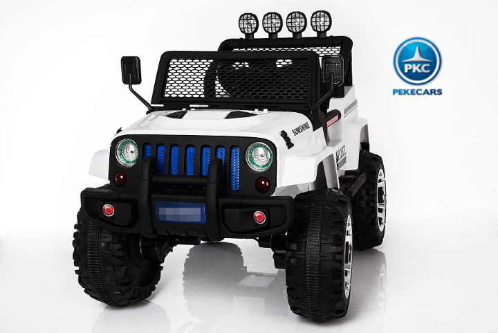 Coche electrico para niños Monster Jeep Blanco vista principal