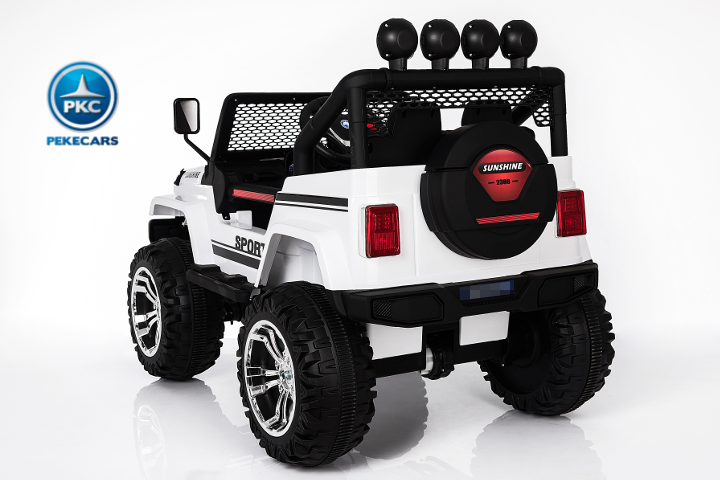 Coche electrico para niños Monster Jeep Blanco vista de lado