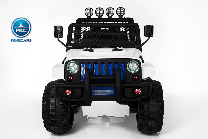 Coche electrico para niños Monster Jeep Blanco vista frontal