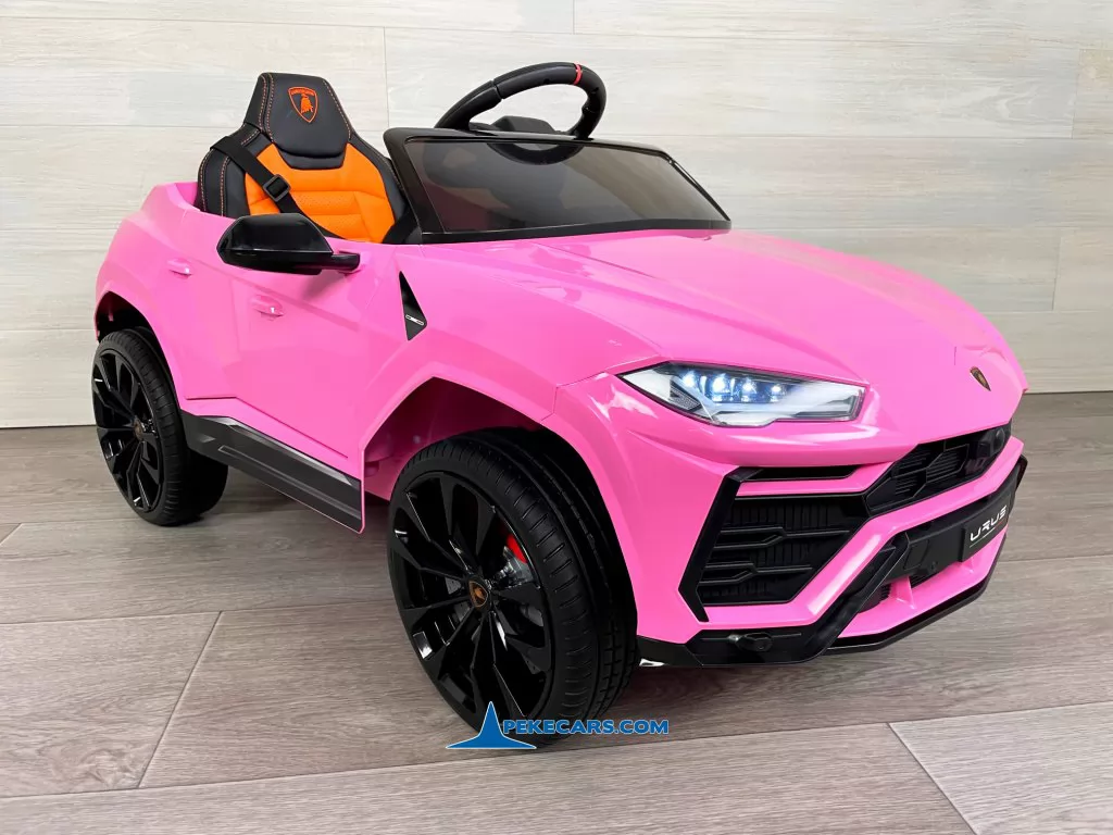 coches electricos para niños lamborghini 12v urus rosa frontal izquierda