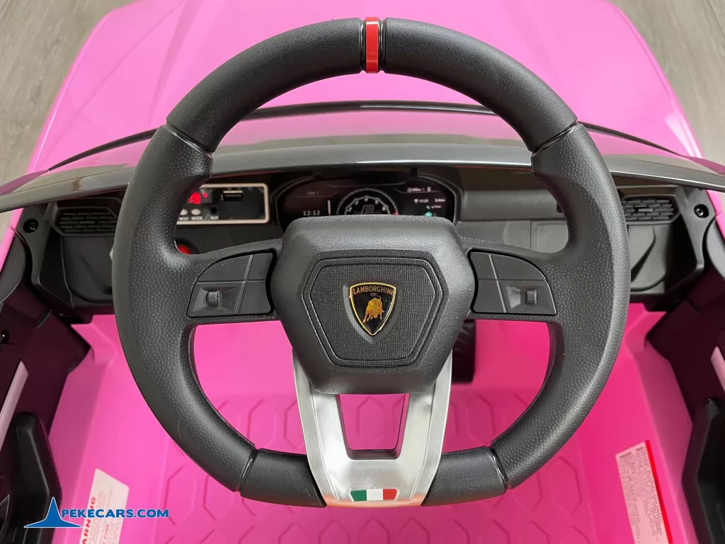 coche electrico niños lamborghini 12v urus rosa volante